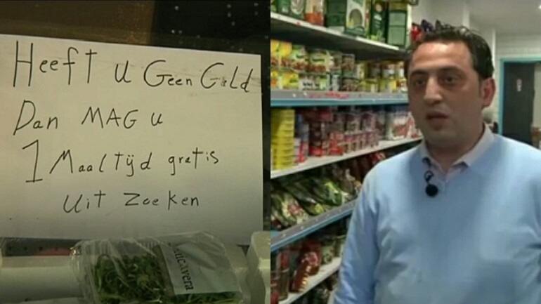 رجل أعمال سوري قادم حديثا الى هولندا - يمنح الطعام المجاني للفقراء في أوتريخت